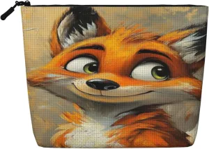 Smiling Fox Series Makeup Bag Birthday Gift Mother'S Day Gifts Are The Internal Capacity Is Large Light And Cute Suitable For Daily Life Travel Etc