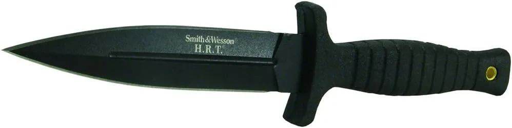 Smith & Wesson SWHRT9BF 9in High Carbon S.S. Fixed Blade Knife with 4.7in False Edge Blade and TPE Handle for Outdoor, Tactical, Survival and EDC