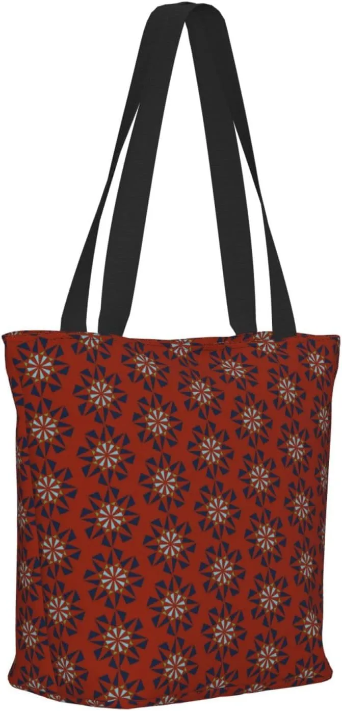 Snowflakes Red Green Stripes Tote Bag Women Reusable Shopping Bags Shoulder Bag Portable Storage HandBags