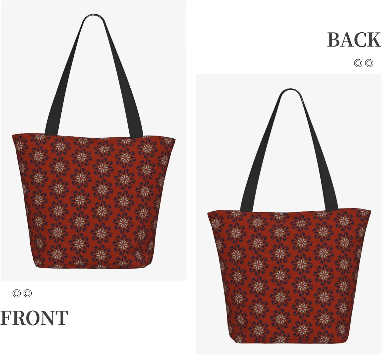 Snowflakes Red Green Stripes Tote Bag Women Reusable Shopping Bags Shoulder Bag Portable Storage HandBags