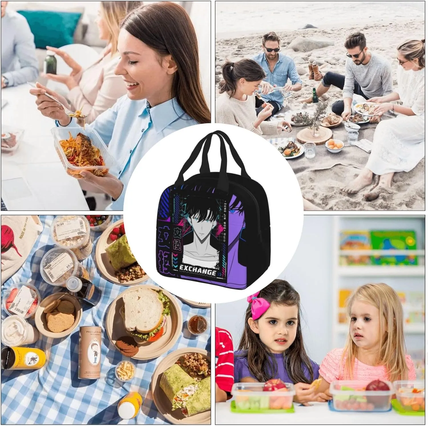 Solo Manga Leveling Shopping Bag, Fashionable Outdoor Handbag Hand In Hand