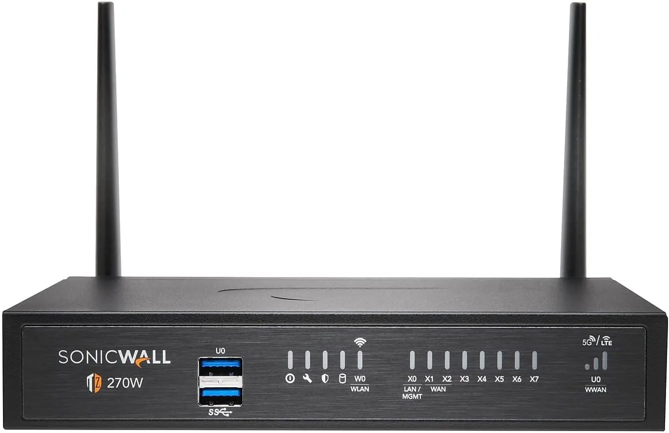 Sonicwall TZ270W Wireless Network Security Appliance (02-SSC-2823) | Next-Generation Firewall | Zero-Touch Deployment | 8X 1GbE Ports