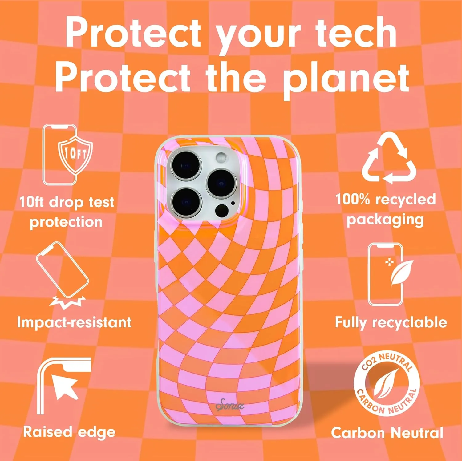 Sonix Case for iPhone 16 Pro Max | Compatible with MagSafe | 10ft Drop Tested | Checkmate Pink