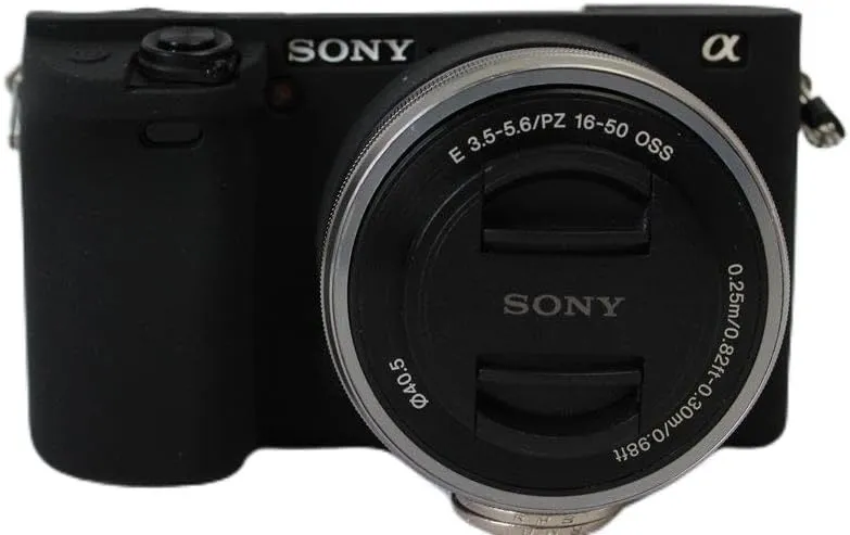 Sony A6400 Case, BolinUS Fullbody Ultra-Thin Lightweight Rubber Soft Silicone Housing Case Bag Cover for Sony Alpha A6400 (Black)