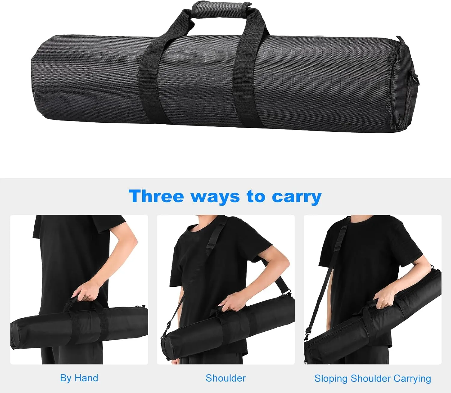 soonpho Nylon Tripod Carrying Case, Light Stand Bag with Shoulder Strap Padded for Photography Studio Flash Light Stand, Tripods, Monopods, Umbrellas, Softbox, Boom Stands, Speaker Stands (39in/100cm)