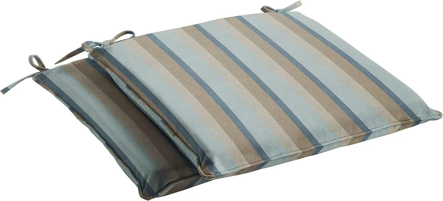 Sorra Home Indoor/Outdoor Sunbrella Chair Pad Set of 2, 19 in x 16 in x 2 in, Gateway Mist