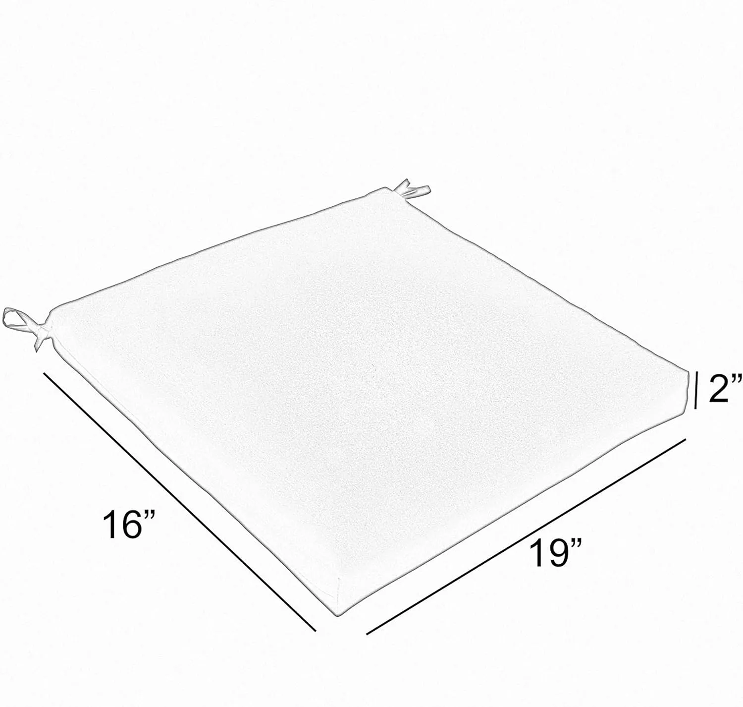 Sorra Home Indoor/Outdoor Sunbrella Chair Pad Set of 2, 19 in x 16 in x 2 in, Gateway Mist