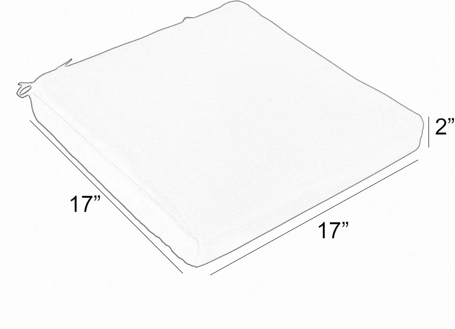 Sorra Home Sunbrella Indoor/Outdoor Cushion Corded Chair Pad Set, 17 in x 17 in x 2 in, Cast Silver 2 Count