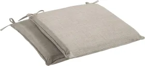Sorra Home Sunbrella Indoor/Outdoor Cushion Corded Chair Pad Set, 17 in x 17 in x 2 in, Cast Silver 2 Count