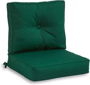 South Pine Porch Forest Green Sunbrella Fabric 2-Piece Deep Seat Cushion Set