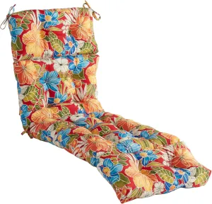 South Pine Porch Outdoor 72x22-inch Chaise Lounge Chair Cushion, Aloha Red Floral
