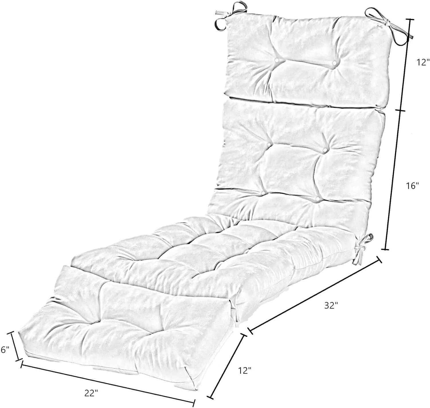 South Pine Porch Outdoor 72x22-inch Chaise Lounge Chair Cushion, Heather Gray