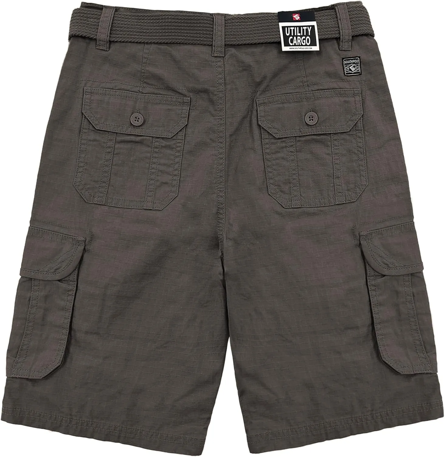 Southpole Boys' Belted Ripstop Basic Cargo Shorts