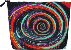 Space Spiral Cosmic Versatile Travel Toiletry Bag - Fake Hemp Makeup Bag, Perfect for Daily Use & Business Trips