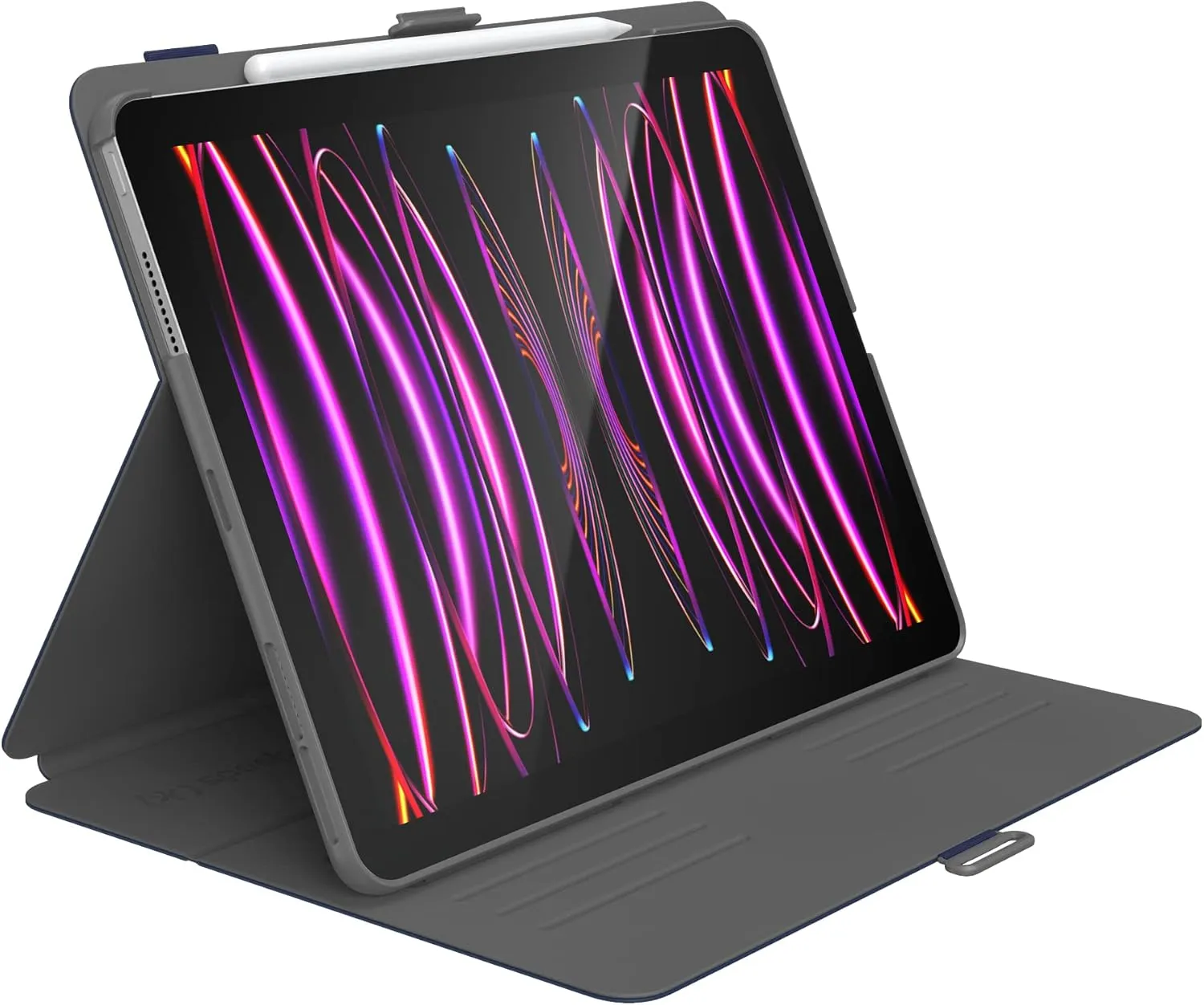 Speck Case for iPad Pro 6th Generation 12.9 Inch - Drop & Camera Protection, Slim Multi Range Stand, Apple Pencil Holder - Arcadia Navy/Moody Grey
