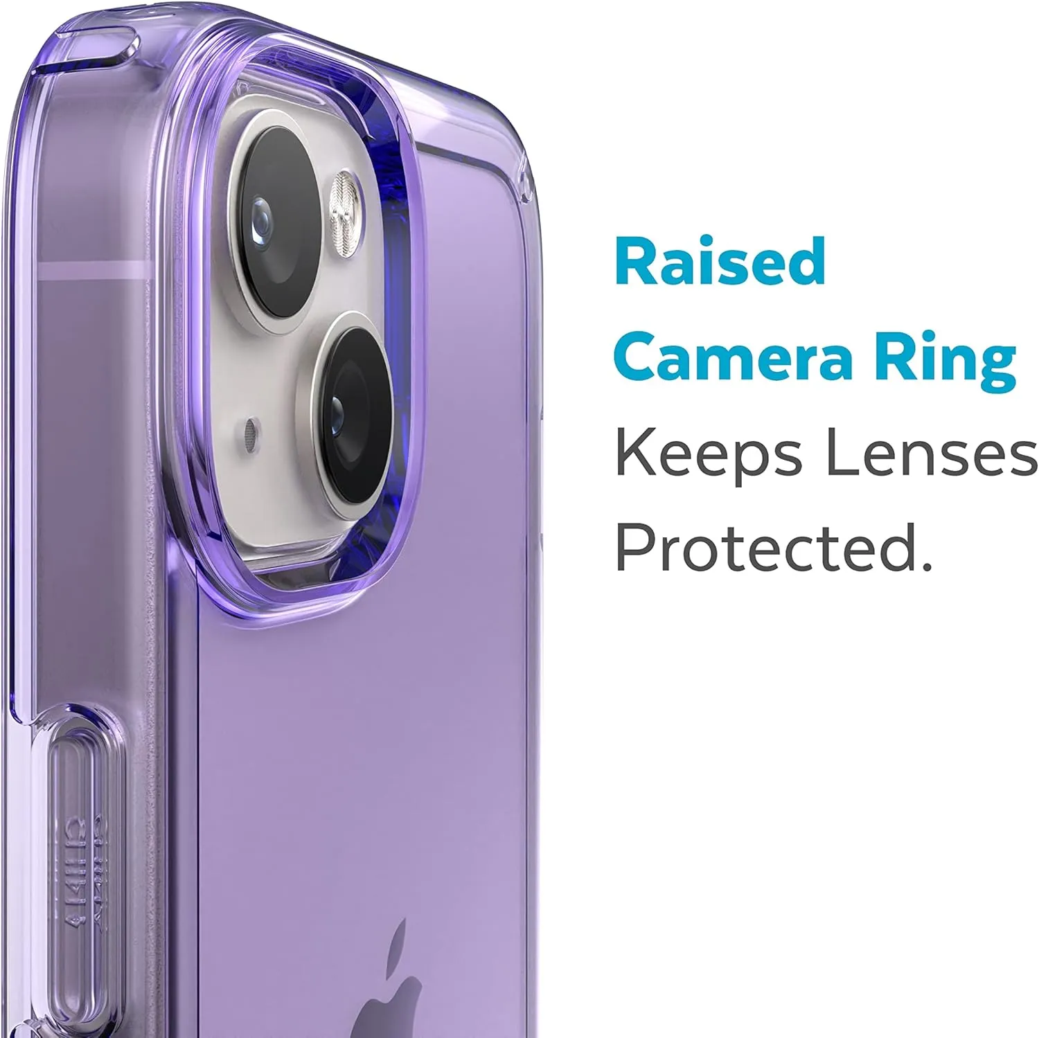 Speck Clear iPhone 14 & iPhone 13 Case - Drop Protection, Scratch Resistant & Anti-Yellowing Dual Layer Case for iPhone 14 & iPhone 13 Case for 6.1 inch Model - Amethyst Purple/Clear GemShell