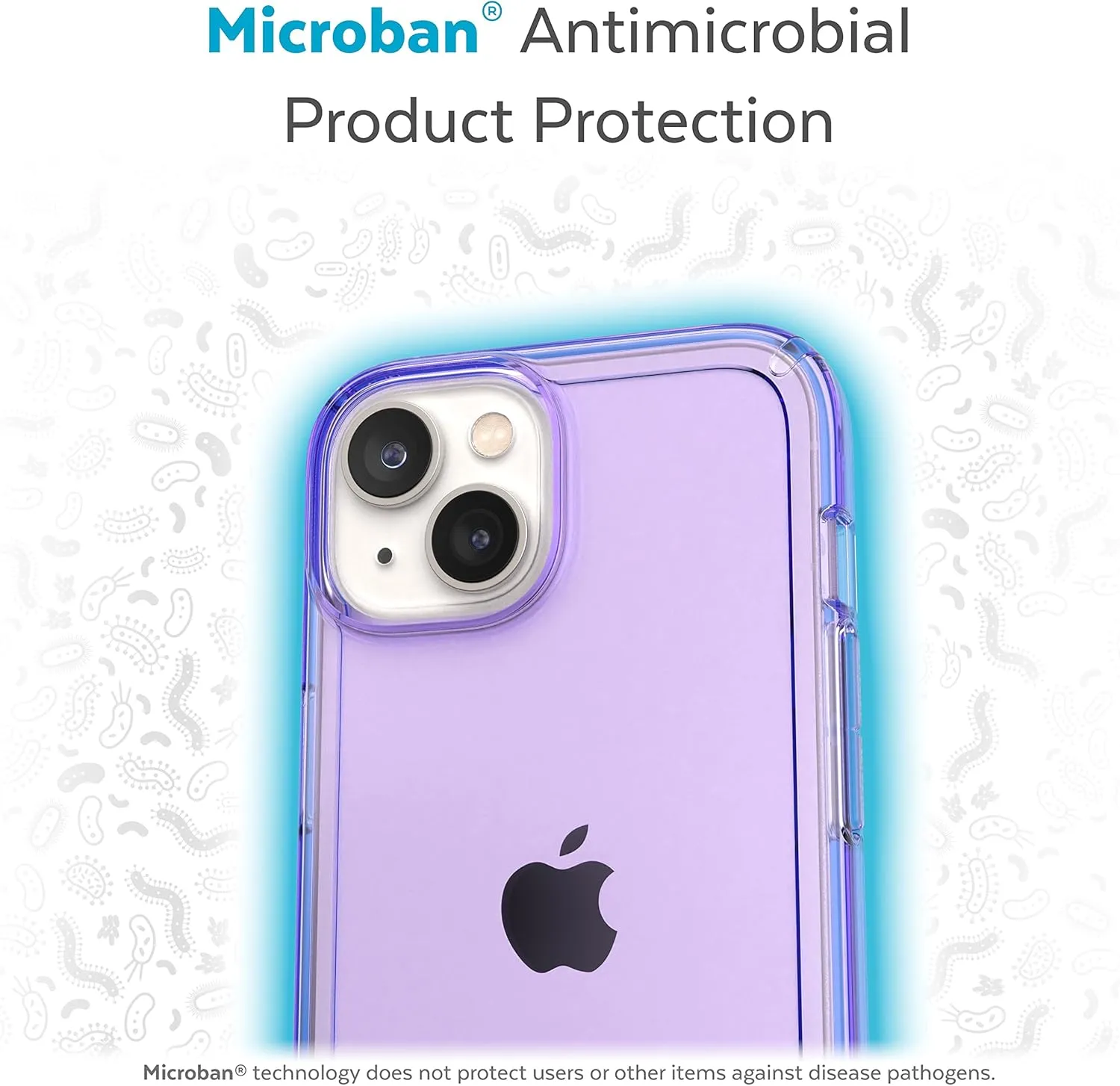 Speck Clear iPhone 14 & iPhone 13 Case - Drop Protection, Scratch Resistant & Anti-Yellowing Dual Layer Case for iPhone 14 & iPhone 13 Case for 6.1 inch Model - Amethyst Purple/Clear GemShell