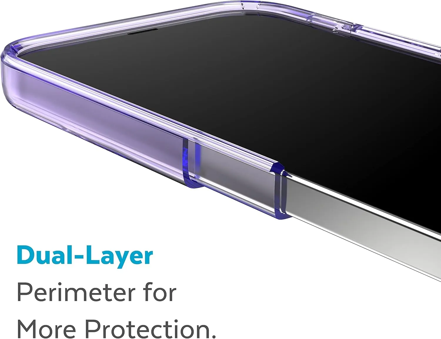 Speck Clear iPhone 14 & iPhone 13 Case - Drop Protection, Scratch Resistant & Anti-Yellowing Dual Layer Case for iPhone 14 & iPhone 13 Case for 6.1 inch Model - Amethyst Purple/Clear GemShell