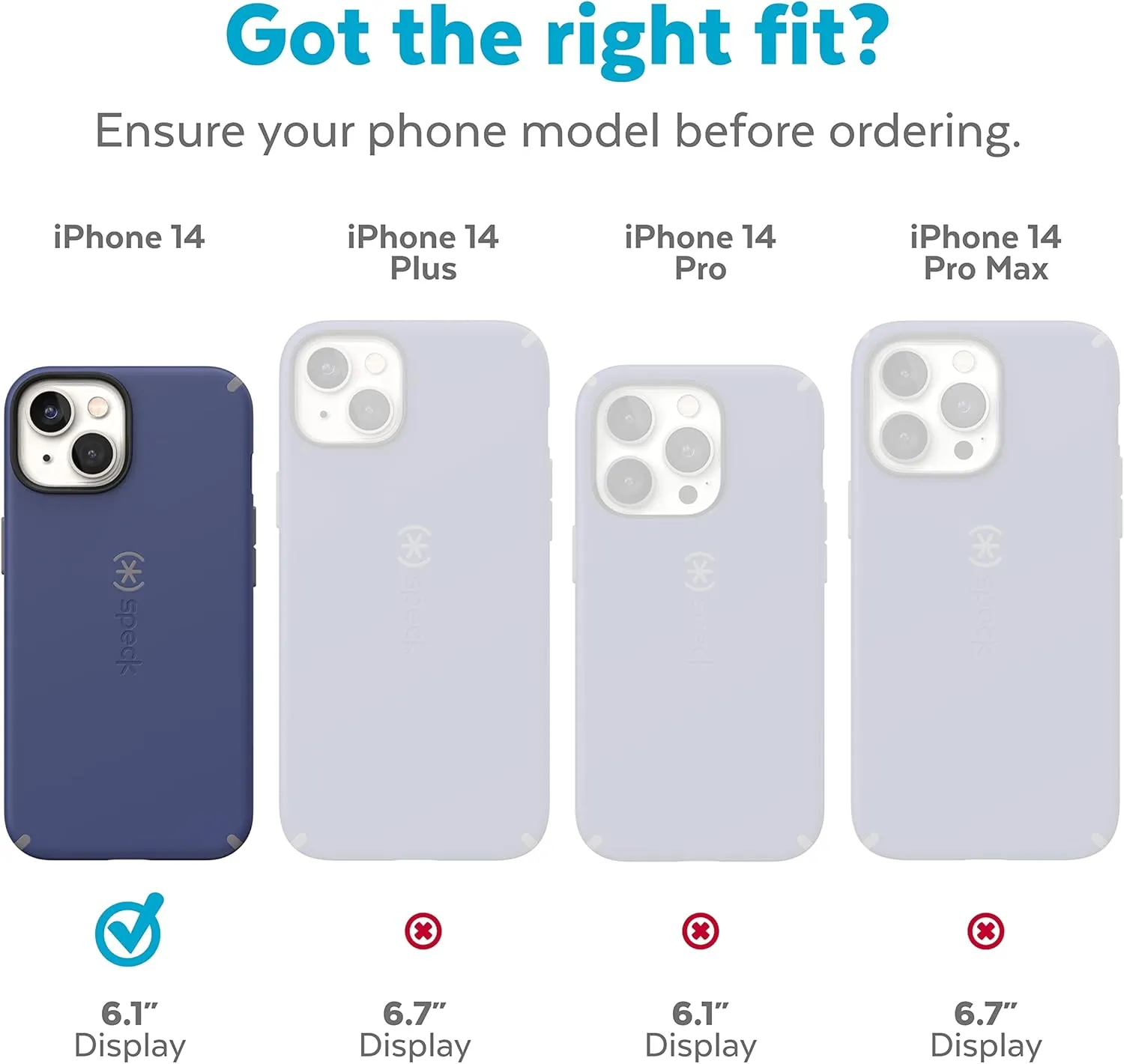 Speck Clear iPhone 14 & iPhone 13 Case - Drop Protection, Scratch Resistant & Anti-Yellowing Dual Layer Case for iPhone 14 & iPhone 13 Case for 6.1 inch Model - Clear with Platinum Glitter GemShell