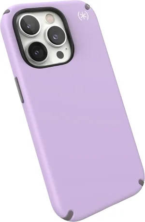 Speck iPhone 14 Pro Case - Drop Protection, Scratch Resistant, Built for MagSafe Slim Phone Case for 6.1 Inch iPhones 14 Pro - Anti-Fade Case - Presidio2 - Spring Purple/Cloudy Grey/White