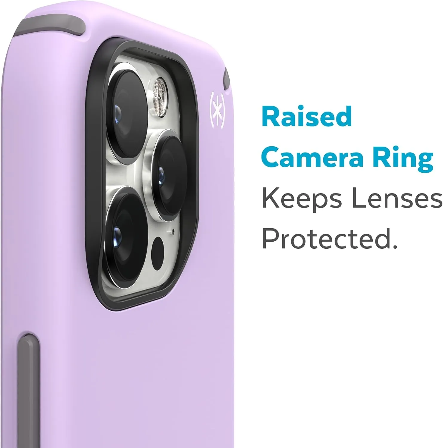 Speck iPhone 14 Pro Case - Drop Protection, Scratch Resistant, Built for MagSafe Slim Phone Case for 6.1 Inch iPhones 14 Pro - Anti-Fade Case - Presidio2 - Spring Purple/Cloudy Grey/White