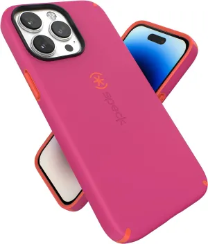 Speck iPhone 14 Pro Max Case - Slim Phone Case with Drop Protection, Scratch Resistant with Soft Touch for 6.7 inch iPhone 14 Pro Max Case - Dual Layer Case, Digital Pink/Energy Red CandyShell Pro