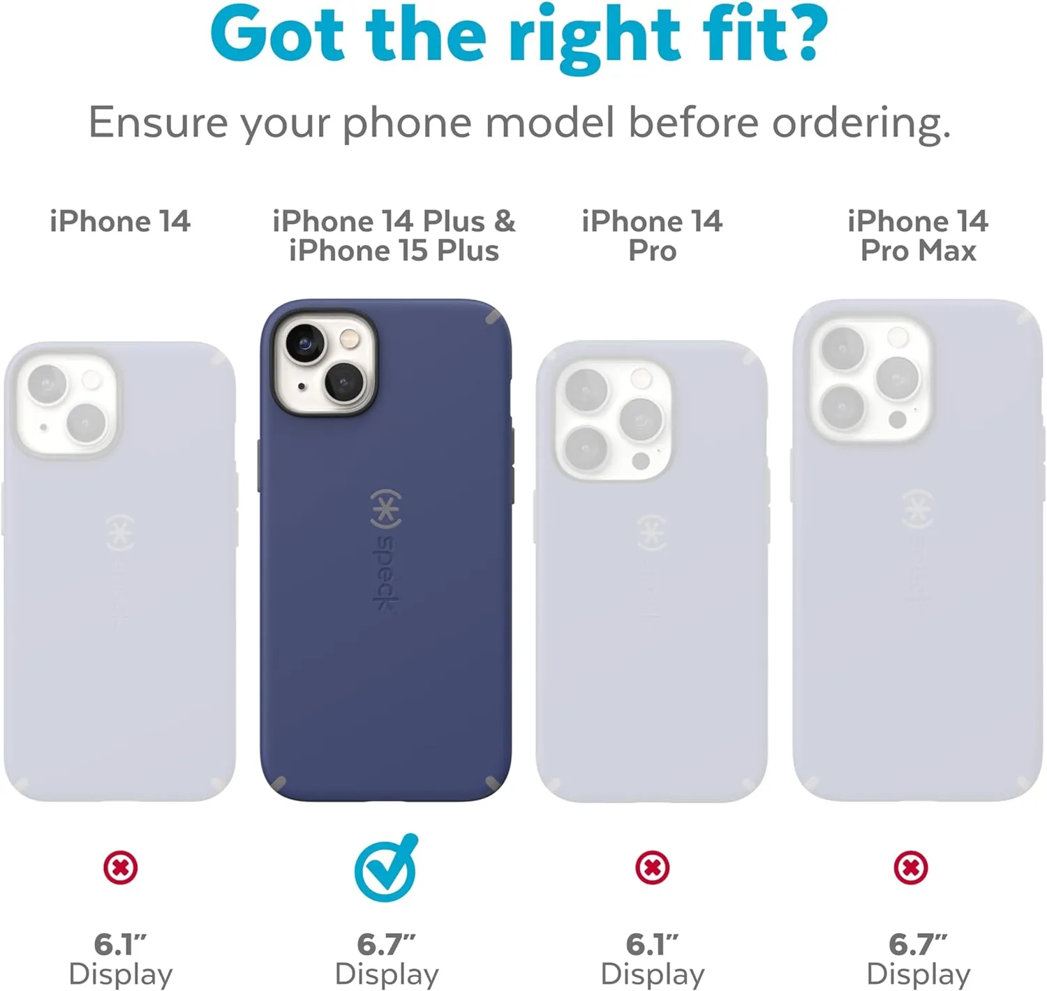 Speck iPhone 15 Plus & 14 Plus Case - Slim Phone Case with Drop Protection, Scratch Resistant with Soft Touch for 6.7 inch iPhone - Dual Layer Case, Spring Purple/Energy Red CandyShell Pro