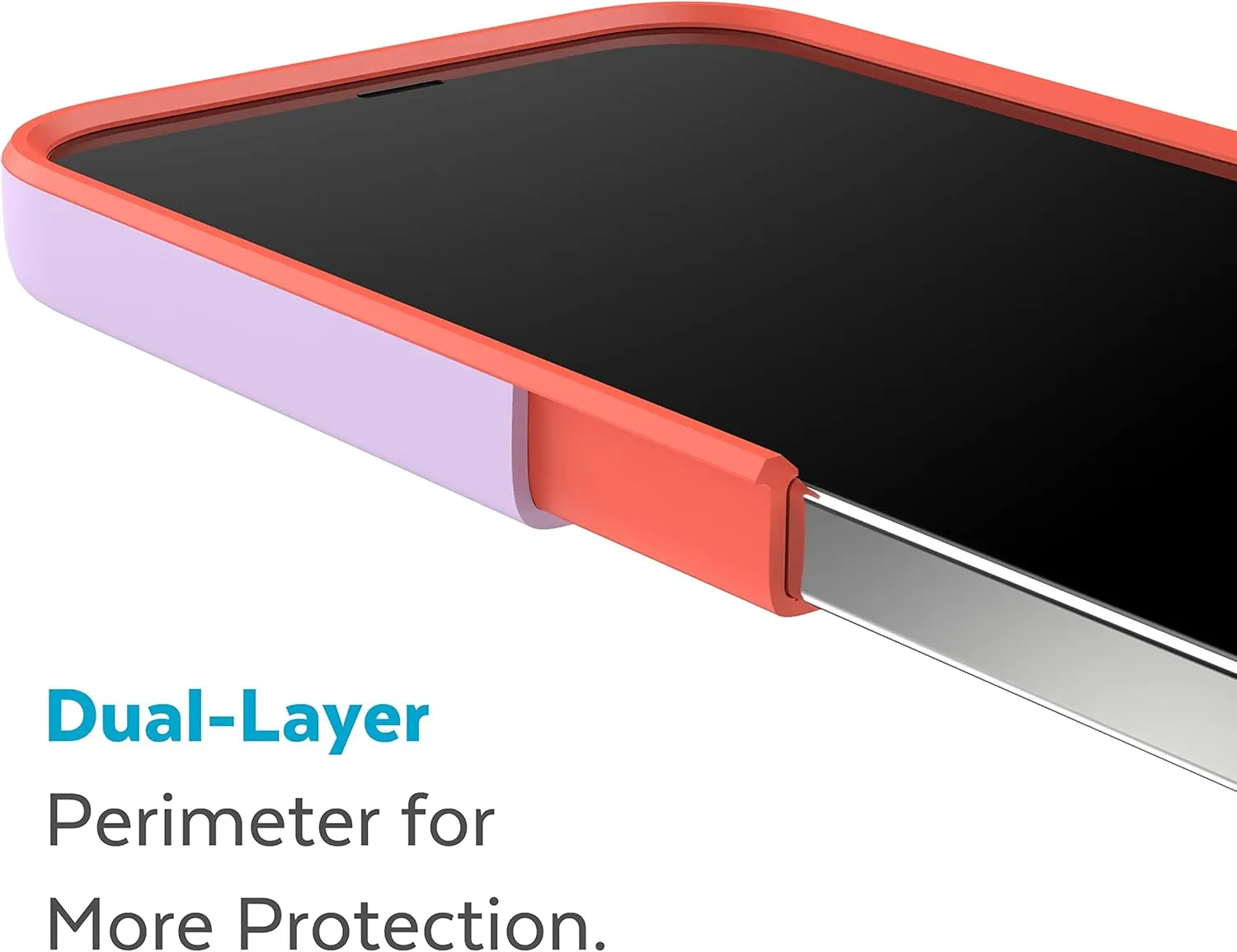 Speck iPhone 15 Plus & 14 Plus Case - Slim Phone Case with Drop Protection, Scratch Resistant with Soft Touch for 6.7 inch iPhone - Dual Layer Case, Spring Purple/Energy Red CandyShell Pro
