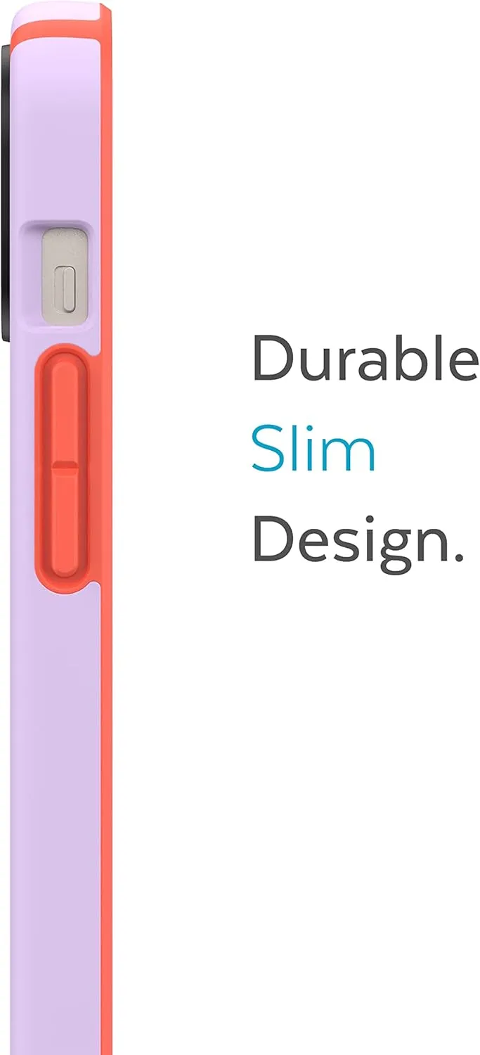 Speck iPhone 15 Plus & 14 Plus Case - Slim Phone Case with Drop Protection, Scratch Resistant with Soft Touch for 6.7 inch iPhone - Dual Layer Case, Spring Purple/Energy Red CandyShell Pro