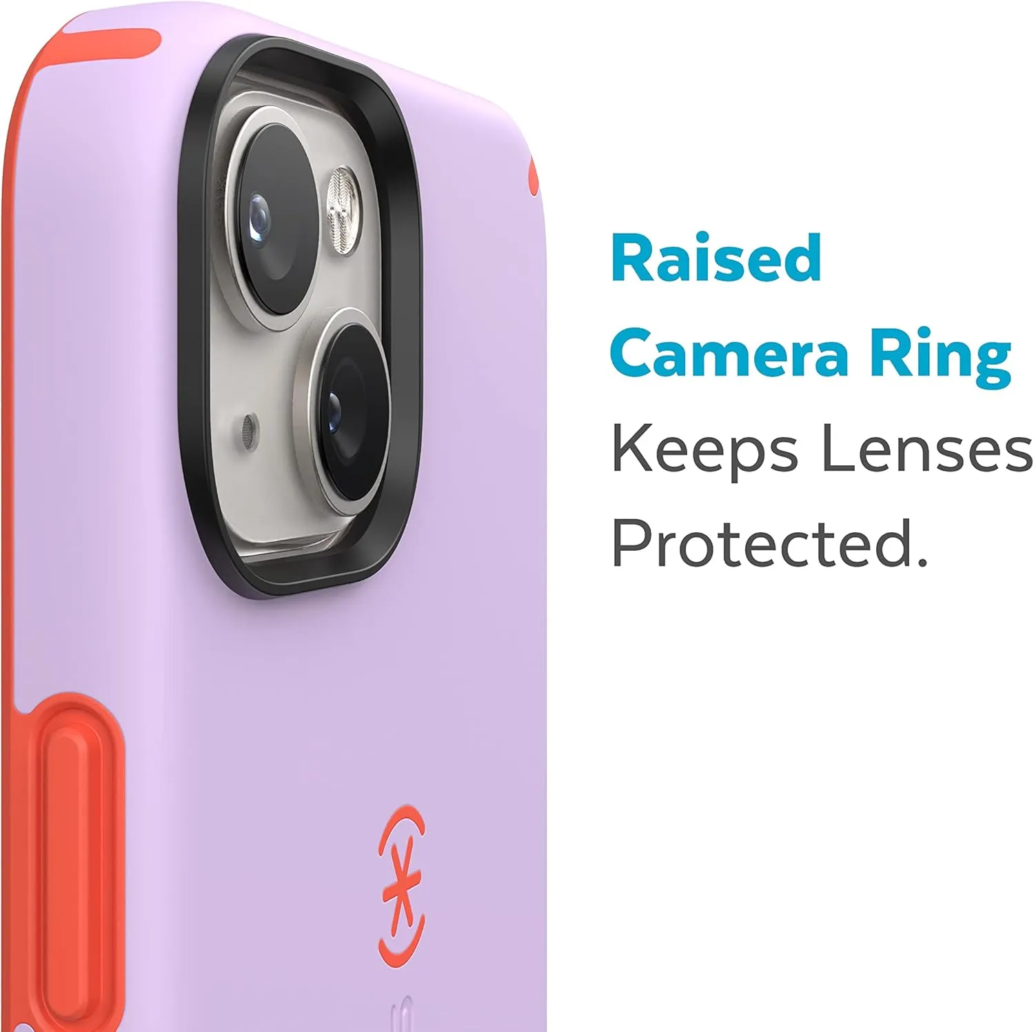 Speck iPhone 15 Plus & 14 Plus Case - Slim Phone Case with Drop Protection, Scratch Resistant with Soft Touch for 6.7 inch iPhone - Dual Layer Case, Spring Purple/Energy Red CandyShell Pro