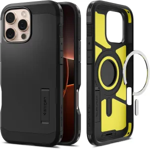 Spigen for iPhone 16 Pro Case, Tough Armor (Ai) MagFit [Compatible with Magsafe] [Kickstand] [Military-Grade Protection] - Black