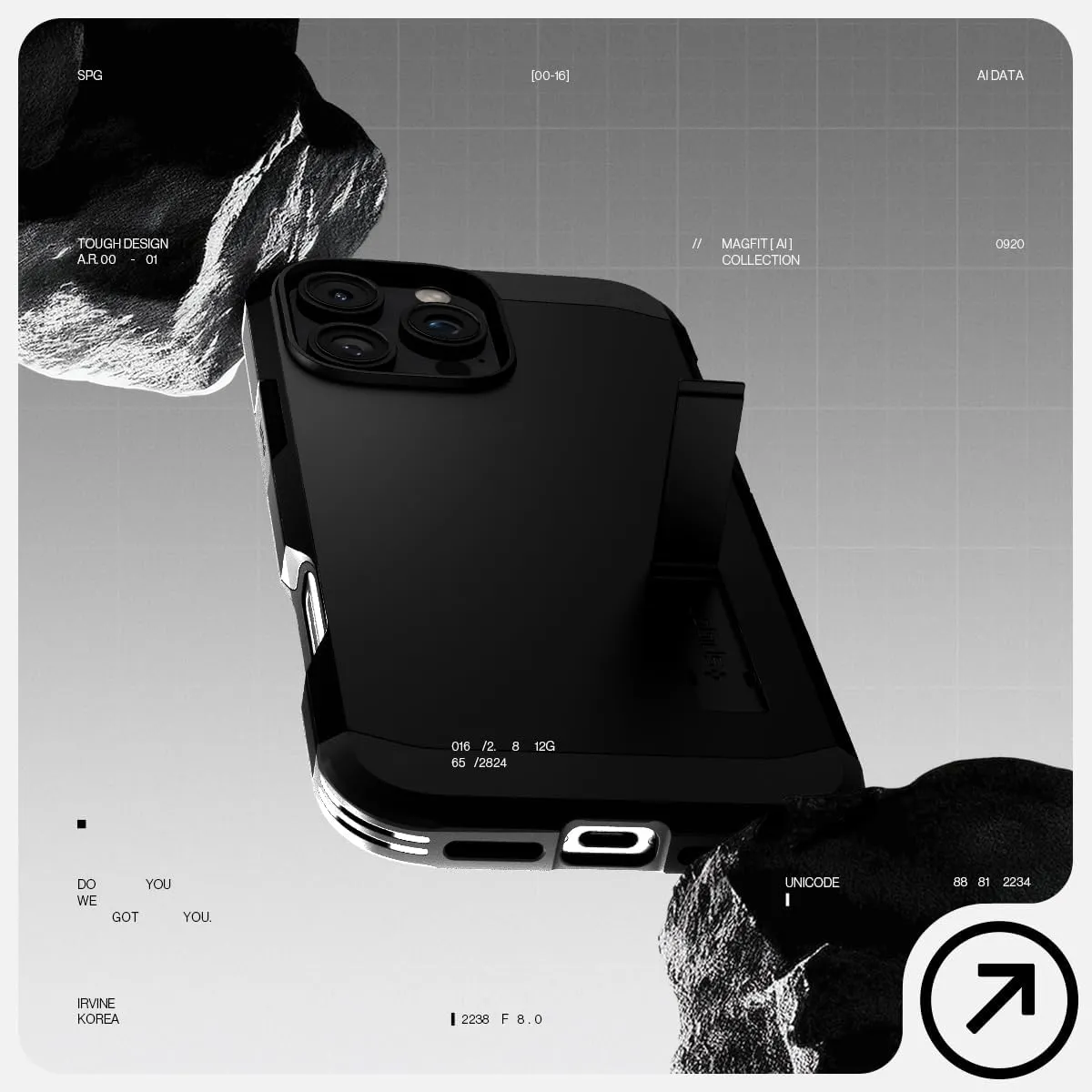 Spigen for iPhone 16 Pro Case, Tough Armor (Ai) MagFit [Compatible with Magsafe] [Kickstand] [Military-Grade Protection] - Black