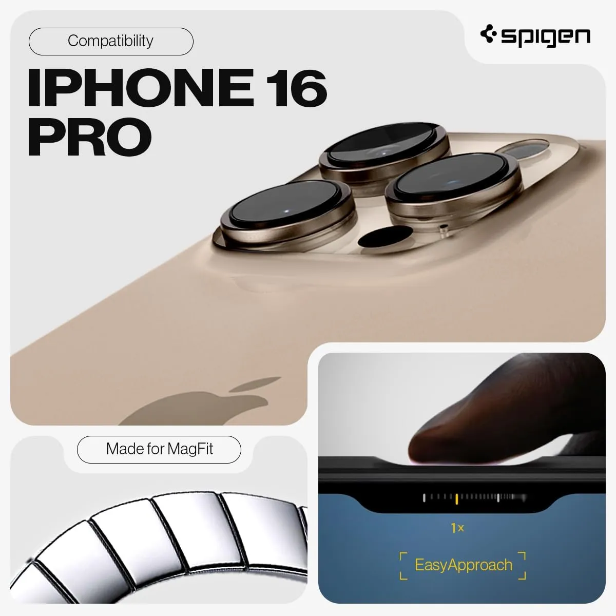 Spigen for iPhone 16 Pro Case, Tough Armor (Ai) MagFit [Compatible with Magsafe] [Kickstand] [Military-Grade Protection] - Black