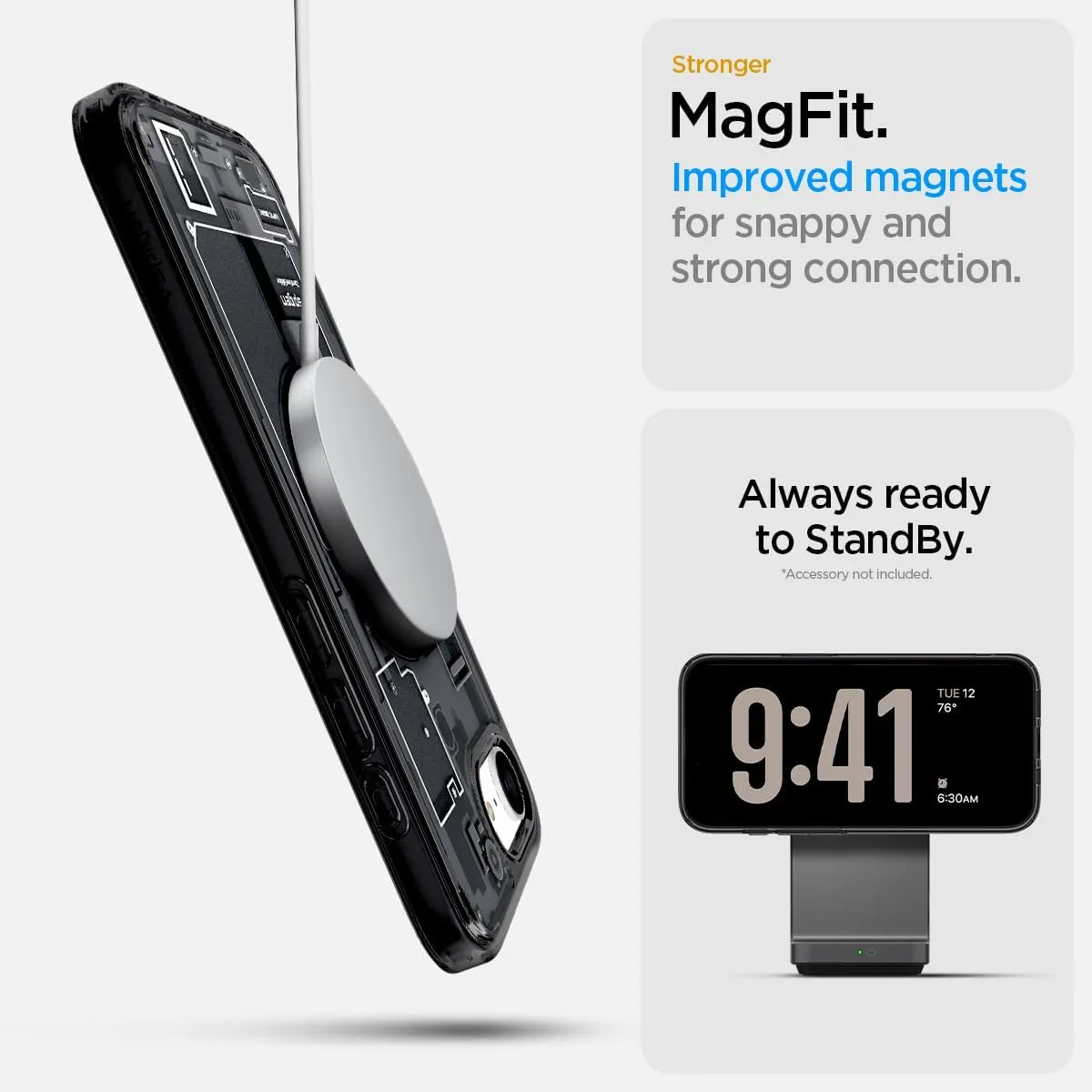 Spigen for iPhone 16e Case, Ultra Hybrid MagFit [Compatible with Magsafe Accessories] [Anti-Yellowing] [Military-Grade Protection] - Zero One Black