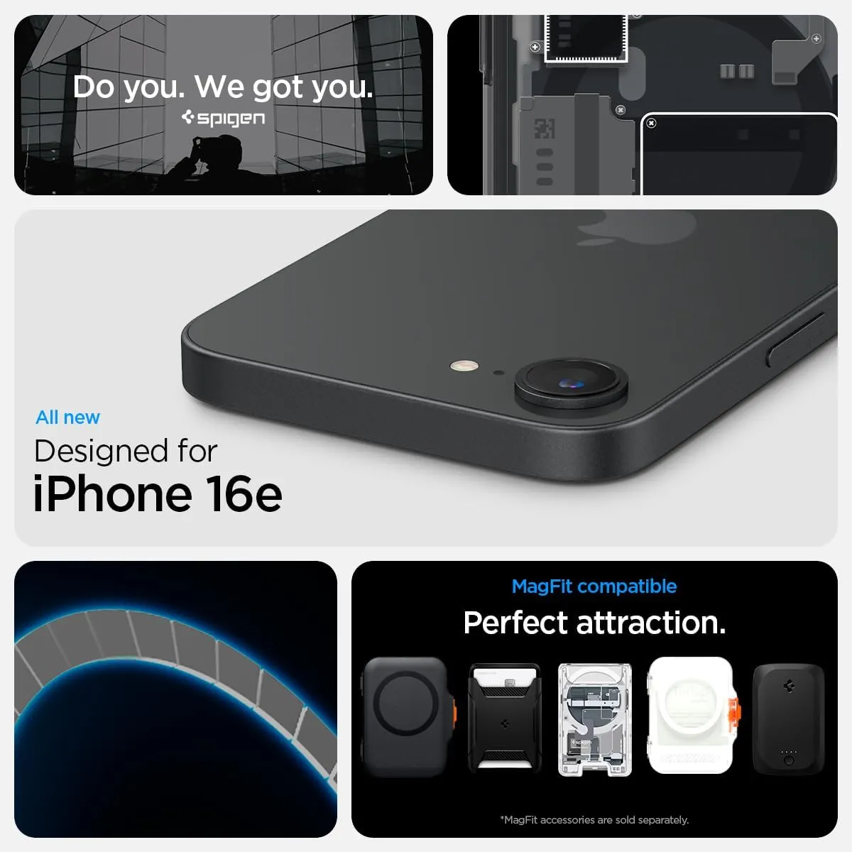 Spigen for iPhone 16e Case, Ultra Hybrid MagFit [Compatible with Magsafe Accessories] [Anti-Yellowing] [Military-Grade Protection] - Zero One Black
