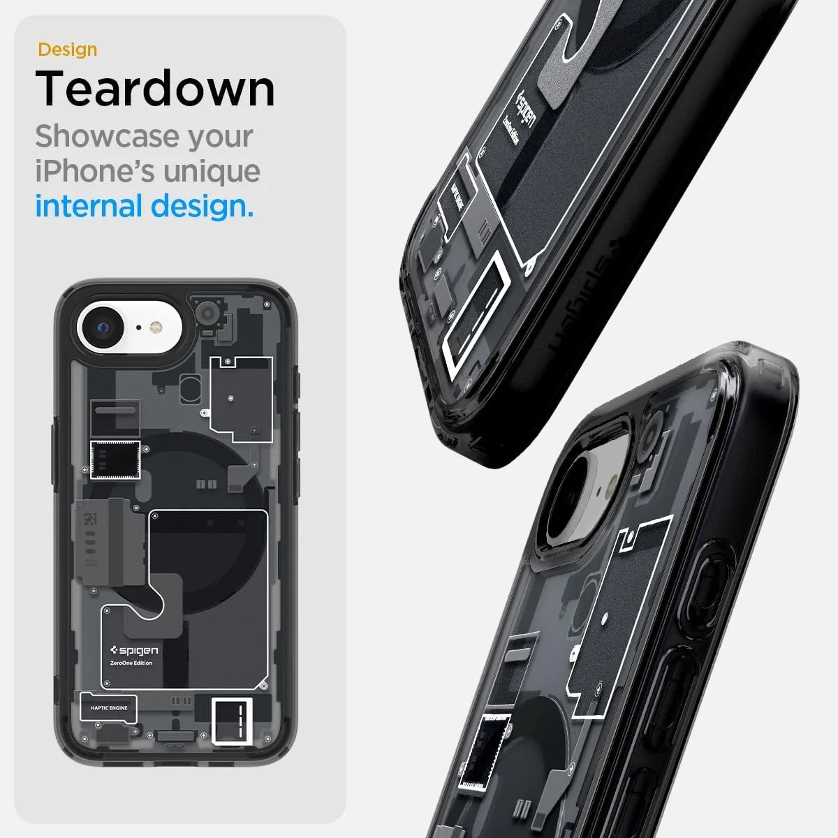 Spigen for iPhone 16e Case, Ultra Hybrid MagFit [Compatible with Magsafe Accessories] [Anti-Yellowing] [Military-Grade Protection] - Zero One Black