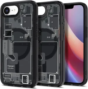 Spigen for iPhone 16e Case, Ultra Hybrid MagFit [Compatible with Magsafe Accessories] [Anti-Yellowing] [Military-Grade Protection] - Zero One Black