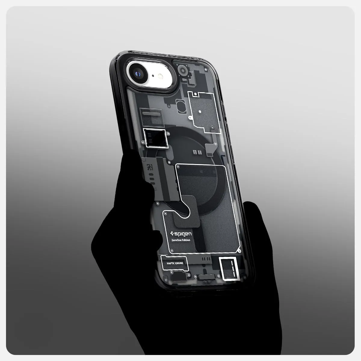 Spigen for iPhone 16e Case, Ultra Hybrid MagFit [Compatible with Magsafe Accessories] [Anti-Yellowing] [Military-Grade Protection] - Zero One Black