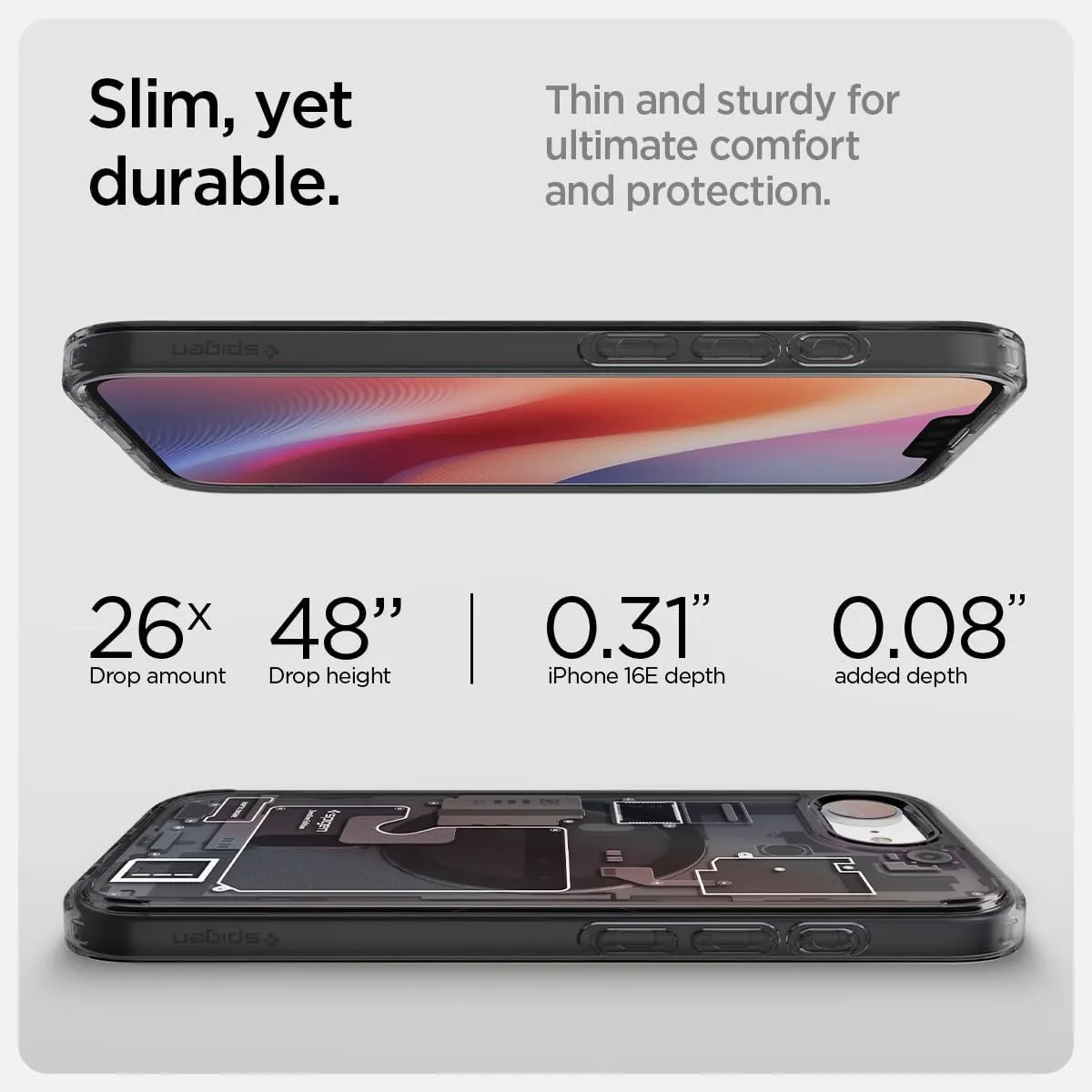 Spigen for iPhone 16e Case, Ultra Hybrid MagFit [Compatible with Magsafe Accessories] [Anti-Yellowing] [Military-Grade Protection] - Zero One Black