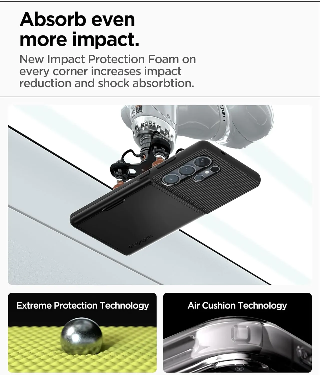 Spigen Slim Armor CS Designed for Galaxy S25 Ultra Case (2025) [No Magnet Ring], [Military-Grade Protection] - Black