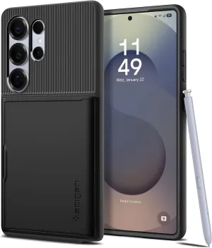 Spigen Slim Armor CS Designed for Galaxy S25 Ultra Case (2025) [No Magnet Ring], [Military-Grade Protection] - Black