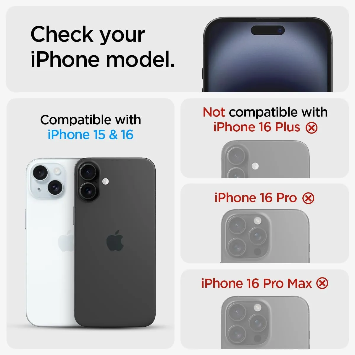 Spigen Tempered Glass Screen Protector [GlasTR EZ FIT] designed for iPhone 16 / iPhone 15 [2 Pack]