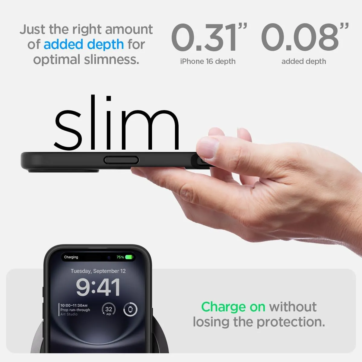 Spigen Ultra Hybrid Designed for iPhone 16 Case [NOT Compatible with MagSafe], [Anti-Yellowing], [Military-Grade Protection] - Matte Black