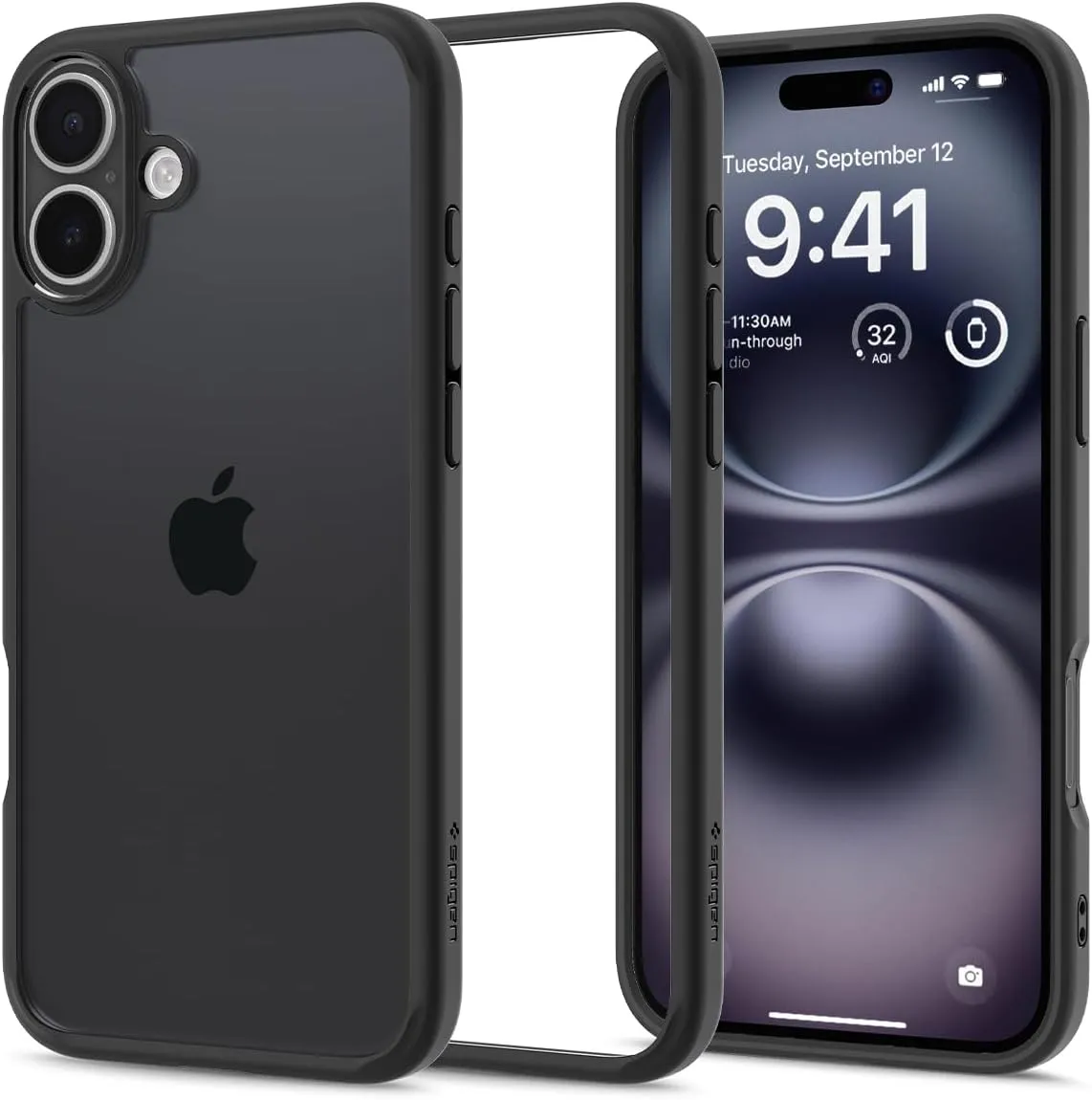 Spigen Ultra Hybrid Designed for iPhone 16 Case [NOT Compatible with MagSafe], [Anti-Yellowing], [Military-Grade Protection] - Matte Black