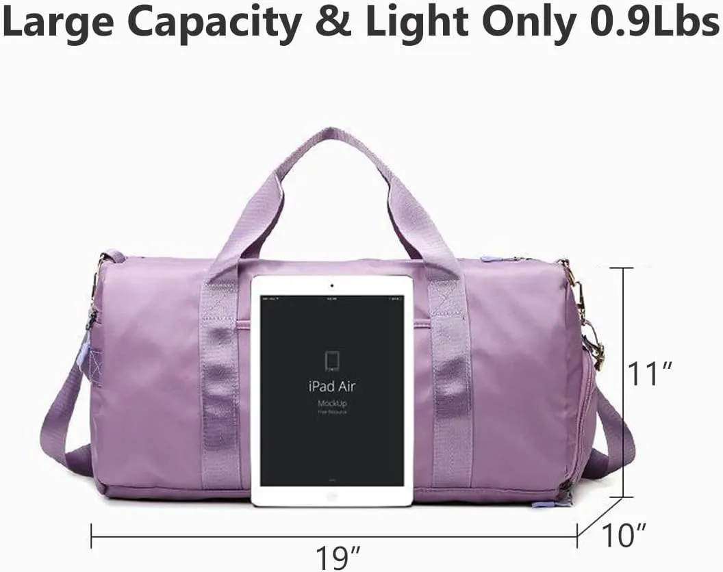 Sports Gym Bag Dance Bag Carry On Weekender Bag for Girls Teen Women, Waterproof Travel Duffle bag with Wet Pocket and Shoe Compartment (Bag Only, Blue)