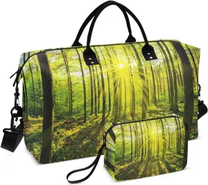 Spring Forest Landscape Duffel Bag for Traveling, Gym Bags with Multiple Interior Pockets for Women Men Toiletry Purse Included 20.5”x 1.9” x 13.8”