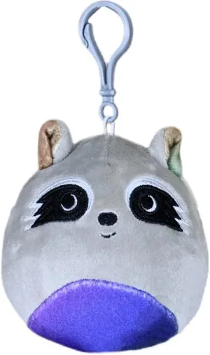 Squishmallow Official Kellytoy Plush Wildlife Zoo Squad Squishy Soft Plush Toy Animals (Grey/Multi, Max Raoon, 3.5 Inch Clip)
