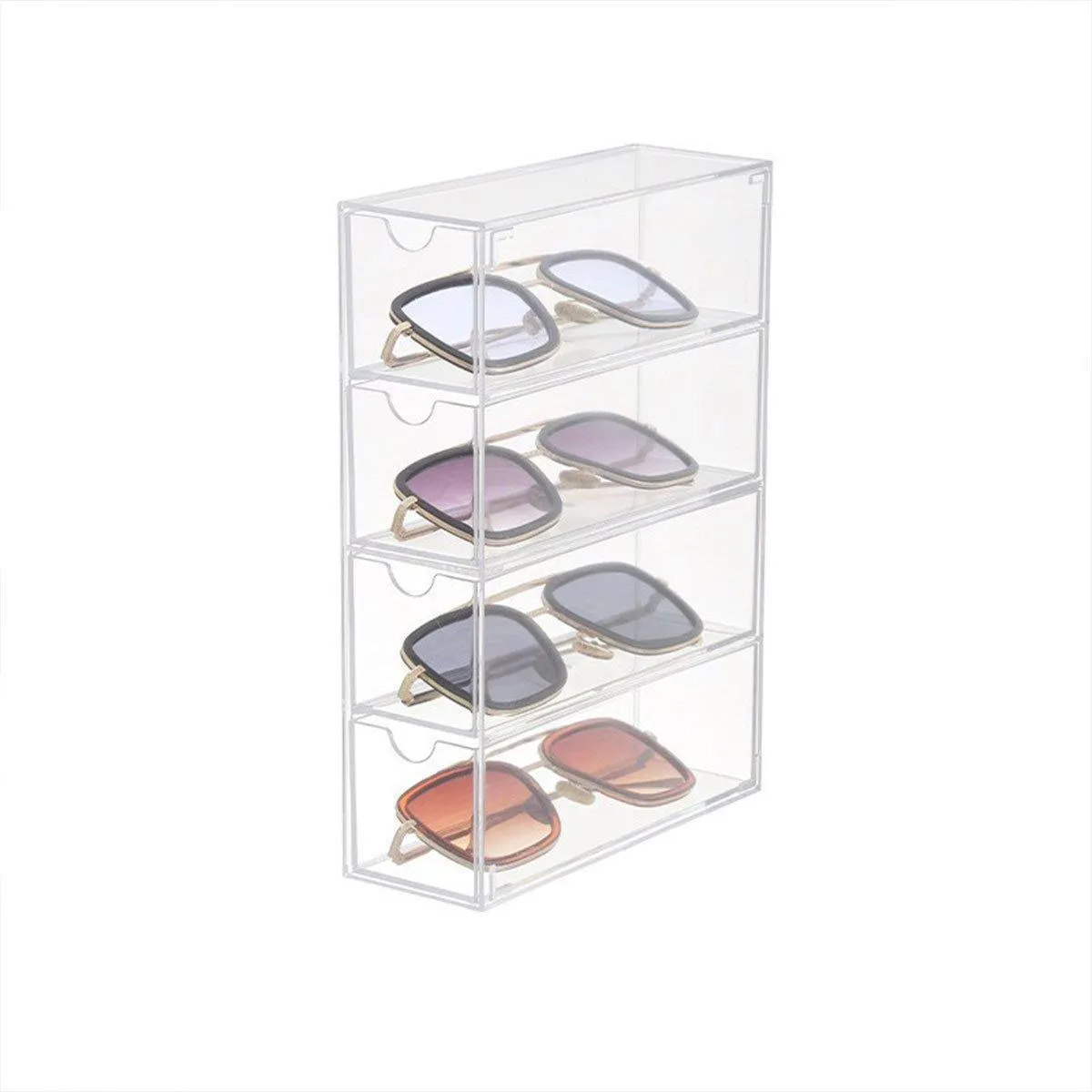 Stackable Acrylic Glasses Sunglasses Display Box Four Layer Drawer Storage