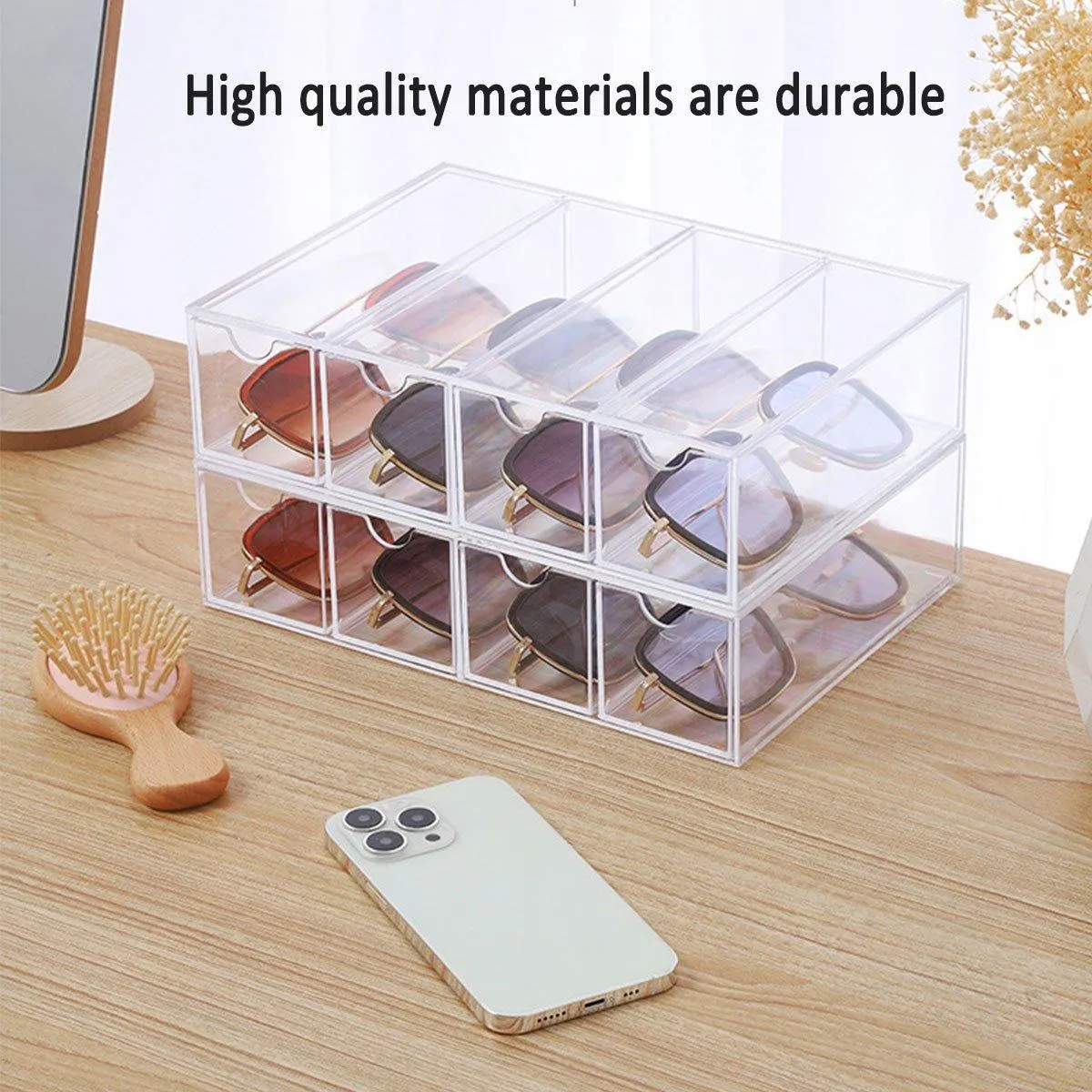 Stackable Acrylic Glasses Sunglasses Display Box Four Layer Drawer Storage