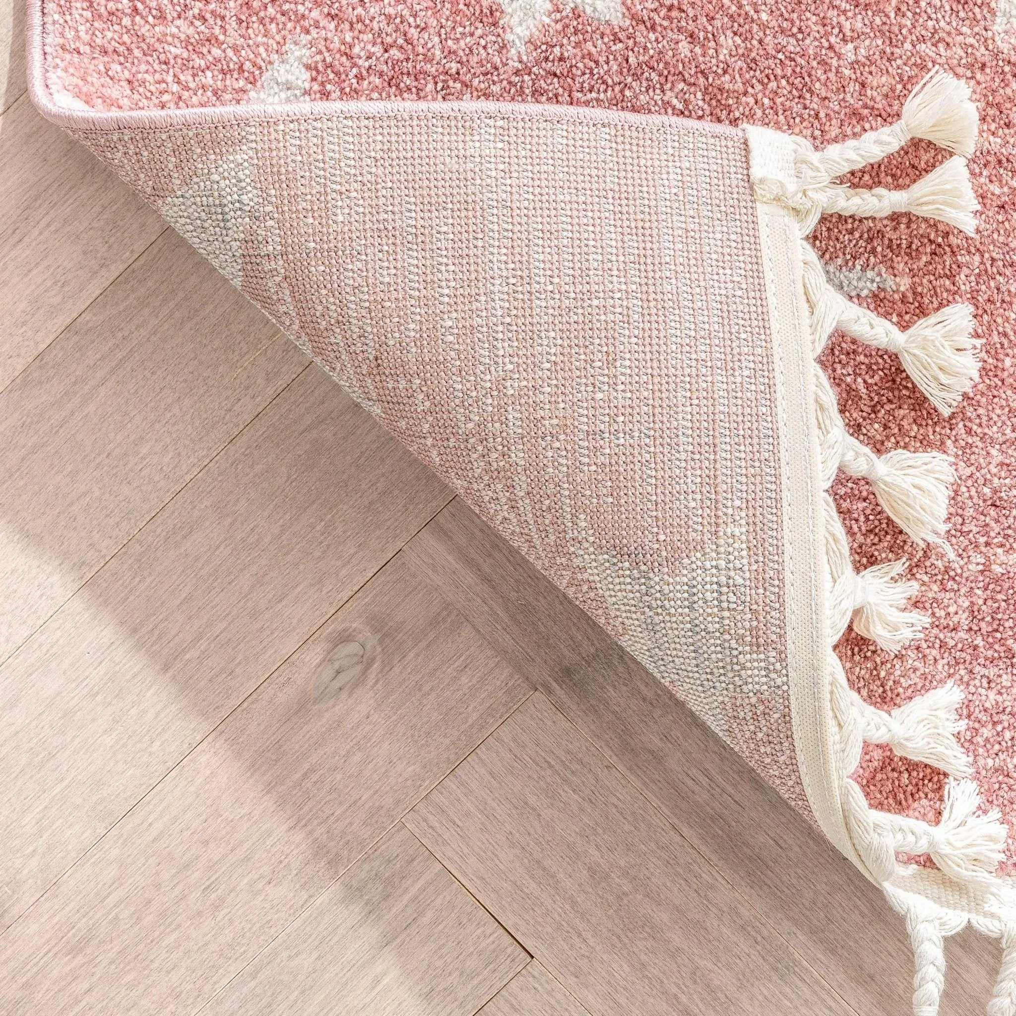 Stars Modern Geometric Pink Kids Rug